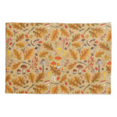 Waldpilze und Herbstflora auf Ocker Kissenbezug (Rückseite-Links)