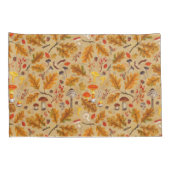 Waldpilze und Herbstflora auf Ocker Kissenbezug (Rückseite-Rechts)