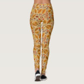 Waldpilze und Herbstflora auf Ocker Leggings (Rückseite)