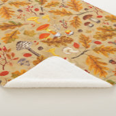 Waldpilze und Herbstflora auf Ocker Sherpadecke (3/4)