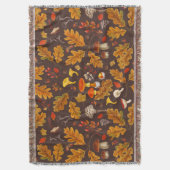 Waldpilze und Herbstflora in Braun Decke (Vorderseite Vertikal)