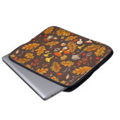 Waldpilze und Herbstflora in Braun Laptopschutzhülle (Vorne Knopf)