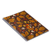 Waldpilze und Herbstflora in Braun Notizblock (Rechte Seite)