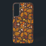 Waldpilze und Herbstflora in Braun Samsung Galaxy Hülle<br><div class="desc">Wildpilze,  Herbstblätter und Beeren von Hand bemalt</div>