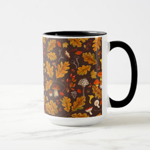 Waldpilze und Herbstflora in Braun Tasse