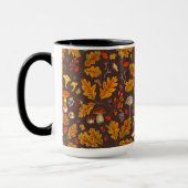 Waldpilze und Herbstflora in Braun Tasse (Links)