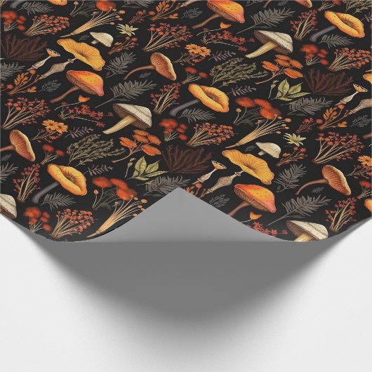 Waldpilze und Wildblumen rustikal Geschenkpapier (Ecke)