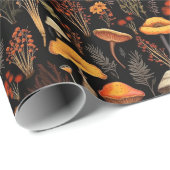 Waldpilze und Wildblumen rustikal Geschenkpapier (Rolleneckpunkt)
