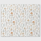 Waldpilze, Wildblumen, Blatt Botanisch | Geschenkpapier (Flach)