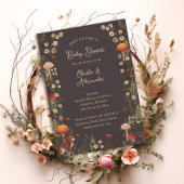 Waldpilze Wildblumen graue Babydusche Einladung