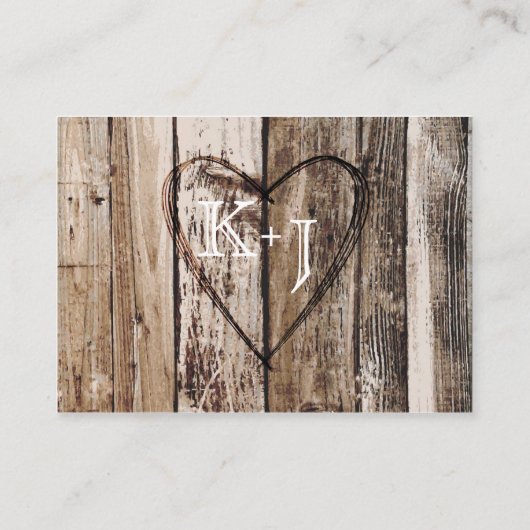 Waldplanks Rustikales Land Hochzeiten Platzkarten (Rückseite)