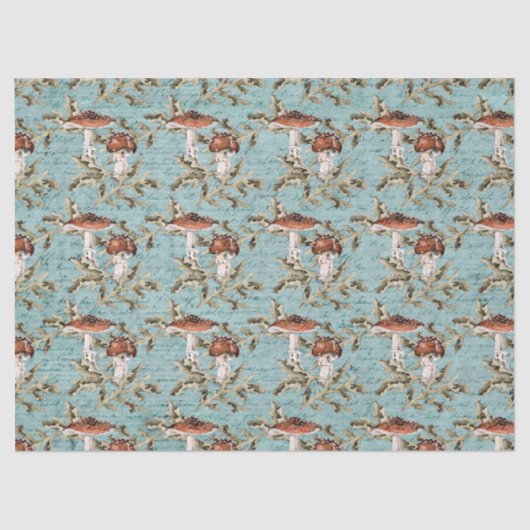 Waldpolster auf Aquamarinem Gewebepapier Seidenpapier (Vorderseite)