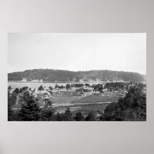 Waldport, Oregon Town View mit Blick nach Norden Poster (Vorne)