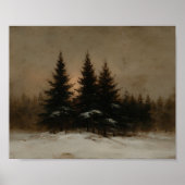 Waldposter Kiefernrand im Winter Poster (Vorne)