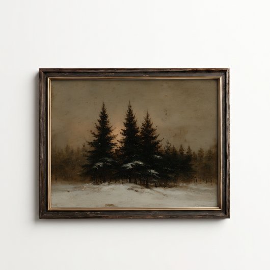 Waldposter Kiefernrand im Winter Poster