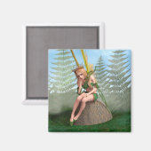 Waldprinzessin, Fairy Butterfly Magnet (Vorderseite/Rückseite)