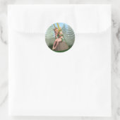 Waldprinzessin, Fairy Butterfly Runder Aufkleber (Tasche)