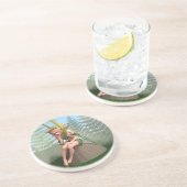 Waldprinzessin, Fairy Butterfly Sandstein Untersetzer (Seite)