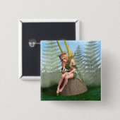 Waldprinzessin, Feen-Schmetterling Button (Vorne & Hinten)