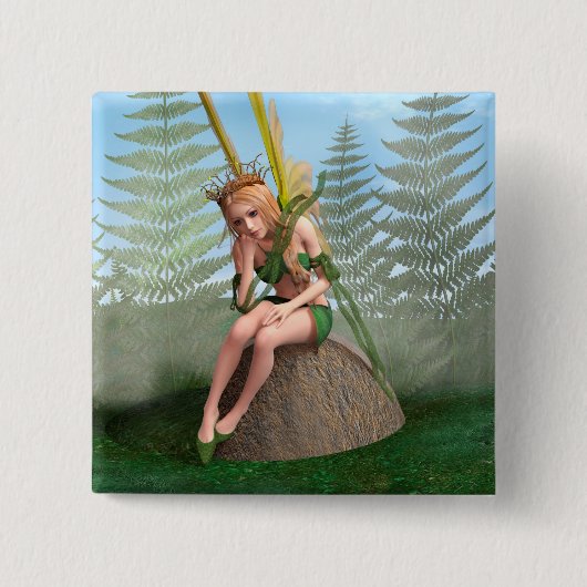 Waldprinzessin, Feen-Schmetterling Button (Vorderseite)