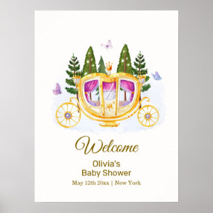 Waldprinzessin Karosse Babyparty Begrüßung Poster