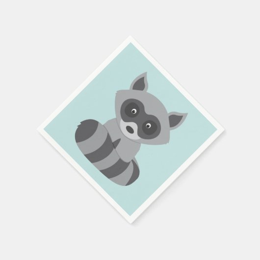 Waldraccoon Serviette (Ecke)