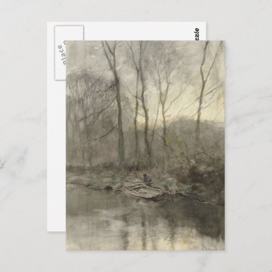 Waldrand Wasser, anton mauve Postkarte (Vorne/Hinten)