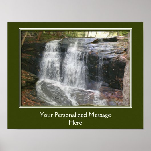 Waldrand Wasserfall Natur Personalisiert Poster (Vorne)