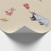 Waldrand Wasserfarbe Tierwald Fox Hirsche Kaninche Geschenkpapier (Ecke)