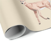 Waldrand Wasserfarbe Tierwald Fox Hirsche Kaninche Geschenkpapier (Rolleneckpunkt)
