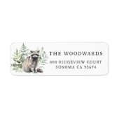 Waldrand Wasserfarben Waldland Raccoon Rücksendead (Vorne)