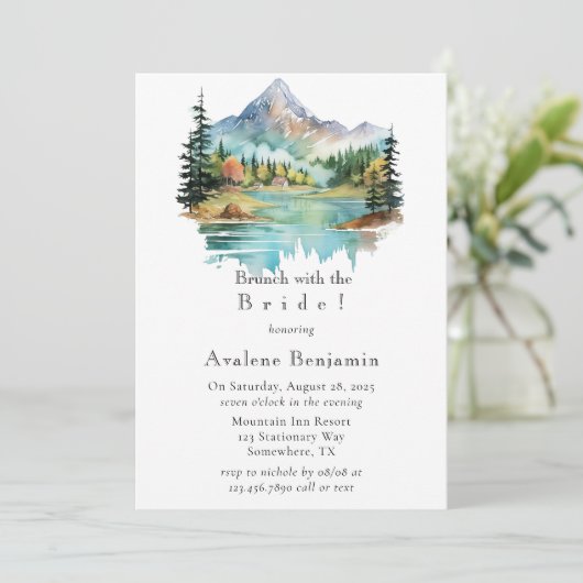 Waldrandbrunch mit Bride Einladung (Stehend Vorderseite)