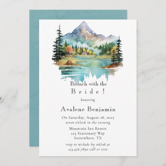 Waldrandbrunch mit Bride Einladung (Vorne/Hinten)