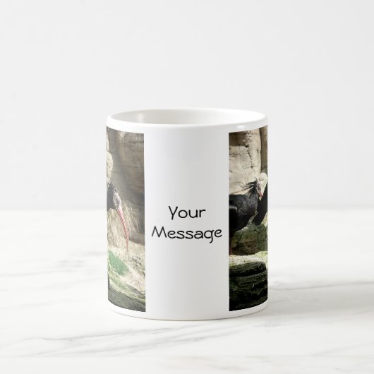 Waldrapp IBIS Schwarzes mit Federn versehene Kaffeetasse (Mittel)