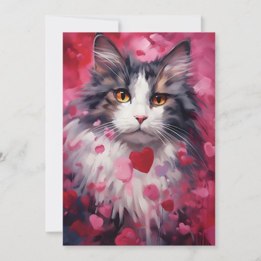 Waldratkatze Valentinstag Feiertagskarte (Vorderseite)