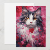 Waldratkatze Valentinstag Feiertagskarte (Vorne/Hinten)