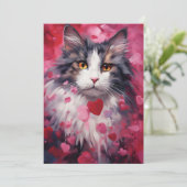 Waldratkatze Valentinstag Feiertagskarte (Stehend Vorderseite)