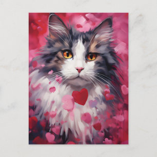 Waldratkatze Valentinstag Postkarte