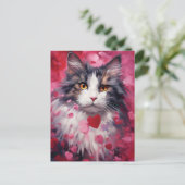 Waldratkatze Valentinstag Postkarte (Stehend Vorderseite)