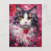 Waldratkatze Valentinstag Postkarte (Vorderseite)