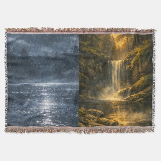 Waldregen & Wasserfall-Zweizenen-Wurfdecke Decke (Vorderseite)