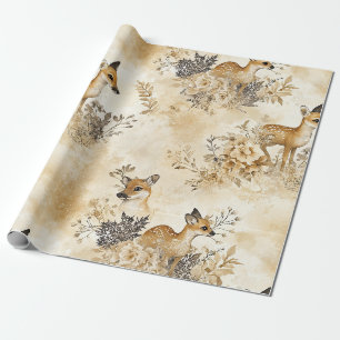 Waldreh-Tiermuster Geschenkpapier