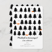 Waldreihen auf weißem Grund Einladung (Vorne/Hinten)