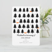 Waldreihen auf weißem Grund Einladung (Stehend Vorderseite)