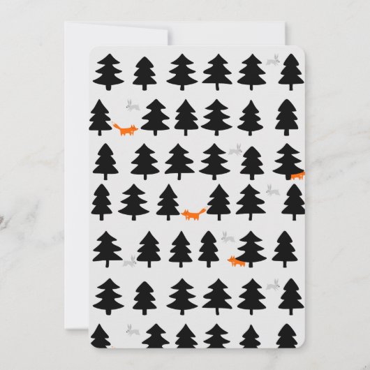 Waldreihen auf weißem Grund Einladung (Rückseite)