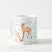 Waldreindeer & Weihnachtsbaumszene Kaffeetasse (Vorderseite Links)
