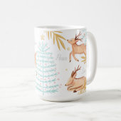 Waldreindeer & Weihnachtsbaumszene Kaffeetasse (VorderseiteRechts)