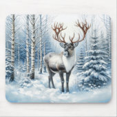 Waldren in winterlichem Wald Wildlife Blank Mousepad (Vorne)