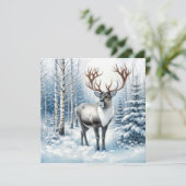 Waldren in winterlichem Wald Wildlife Blanko (Stehend Vorderseite)