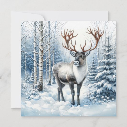 Waldren in winterlichem Wald Wildlife Blanko (Vorderseite)